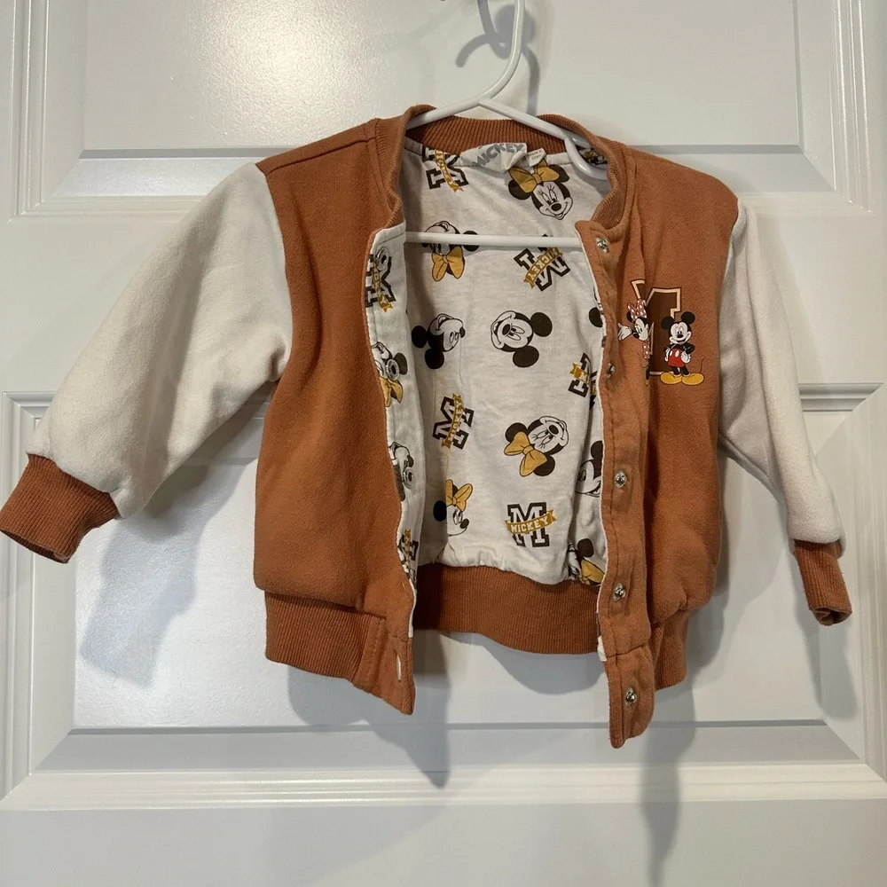 Disney Mickey & Minnie Mouse Varsity Jacket - EUC